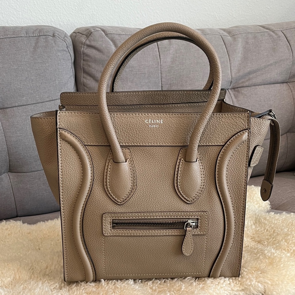Celine Taupe Satchel Bag